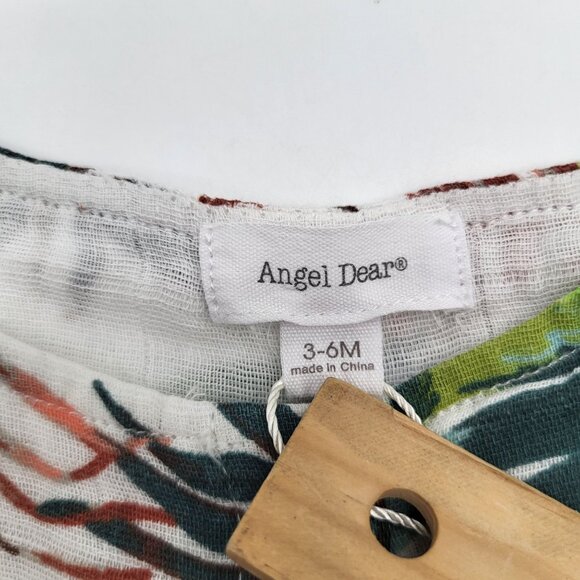 ANGEL DEAR Sleeveless Romper Tropical Tree Frog Palm Organic Cotton Muslin NWT - Picture 4 of 5